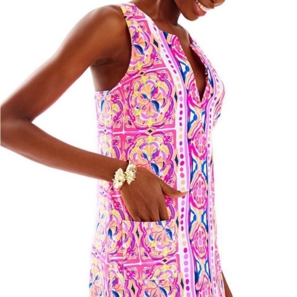 Lilly Pulitzer Pink Carlotta Stretch Shift Dress - Picture 2 of 4